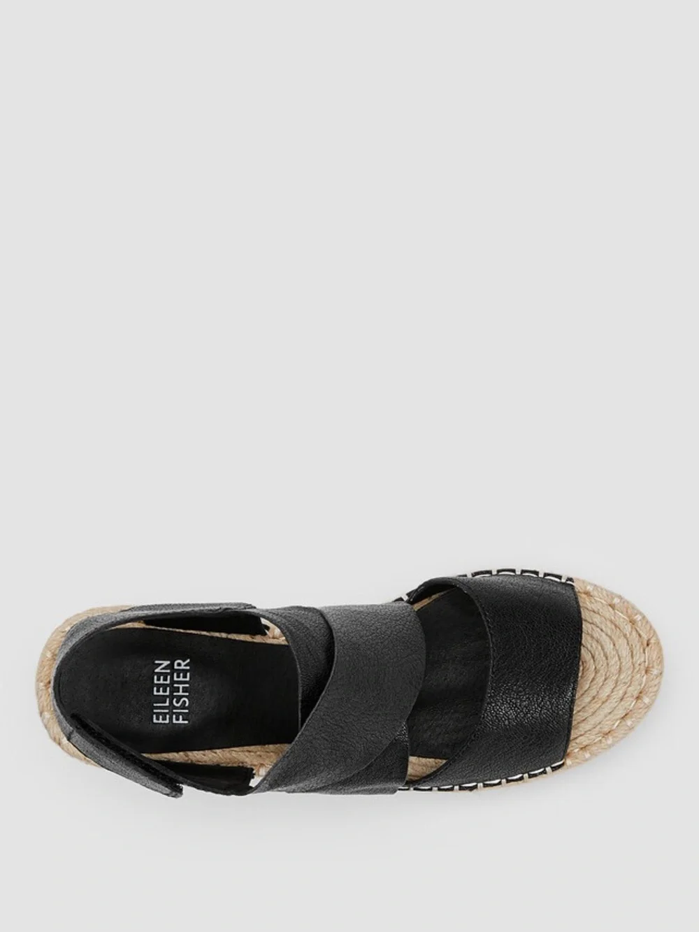 NIB EILEEN FISHER Willow Tumbled Leather Wedge Espadrille